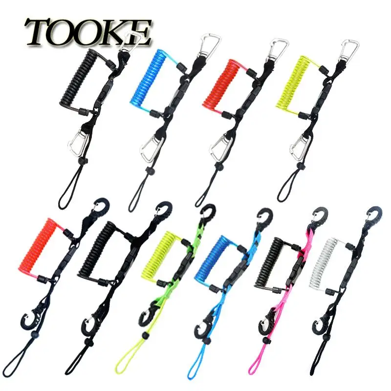 Baoblaze 120cm Heavy Duty Scuba Diving Spring Coil Lanyard with Clips for Cameras Lights 