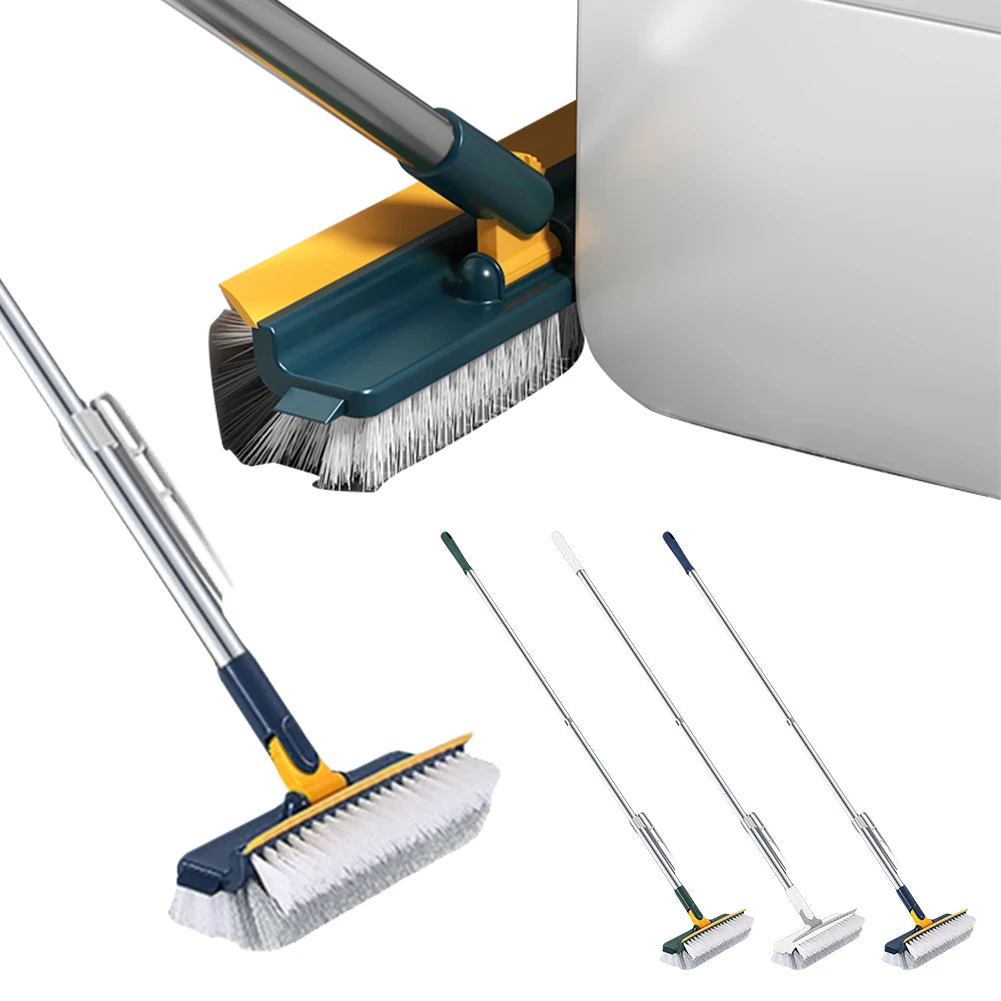 3 in 1 Floor Brush Scrubber 180°Rotating Long Handle Stiff Bristle Floor Brush for Cleaning Wall Corner Patio Bathroom Tub Tile