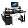 47.3" Computer Power Outlet  Monitor Stands  Shees  Office Desk/writing Table/gaming Desk With Drawers  Large Side Pocket 3