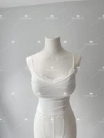 5STUDIO Lace Trim Panelled  Color Tight Strap Vest ort Length Cotton 00% Women's Faion Summer Seasonal Wear - Image 5