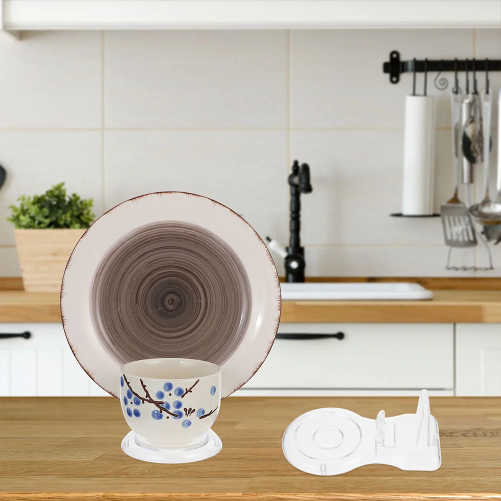 2 Pcs Cup Disc Bracket Saucer Display Holder Stand Coffee Mug Rack China ganizer Plates Shelf Tumbler Storage Bathroom Fixture