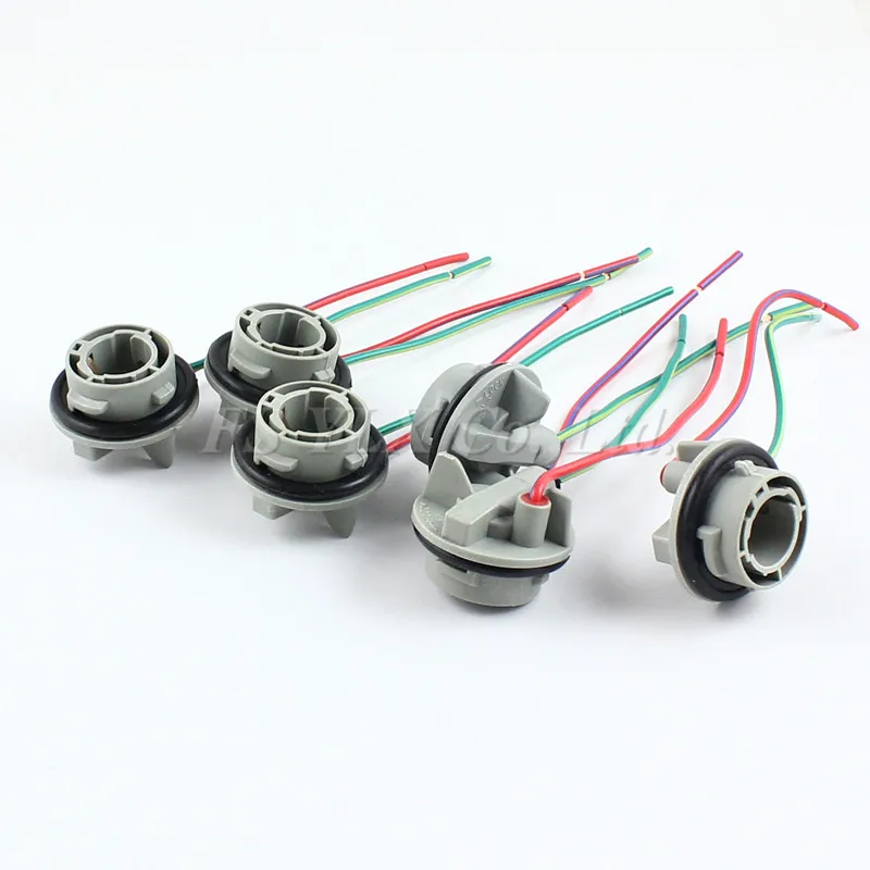 1156 7506 P21W BA15S LED Bulbs Socket Harness Plugs female holder adapter connector ba15s lamp bulb wire cables 2 x