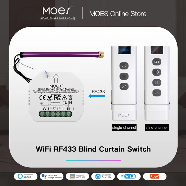 Módulo de interruptor de cortina WiFi para persianas, Control por voz, Tuya  Smart Life, Alexa, Google Home, Smart Home, DIY