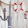 Classic Fish Net Design Mediterranean Style Decorative Fishing Net Wall Hanging Home Decor Wind Chimes Hanging Decorations For 4