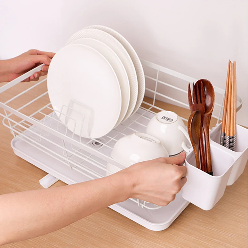 Multifunction Dish Drying Rack with Drainboard Dish Storage Racks Utensil  Holder and Knife Slots Dish Drainer for Kitchen Sink - AliExpress