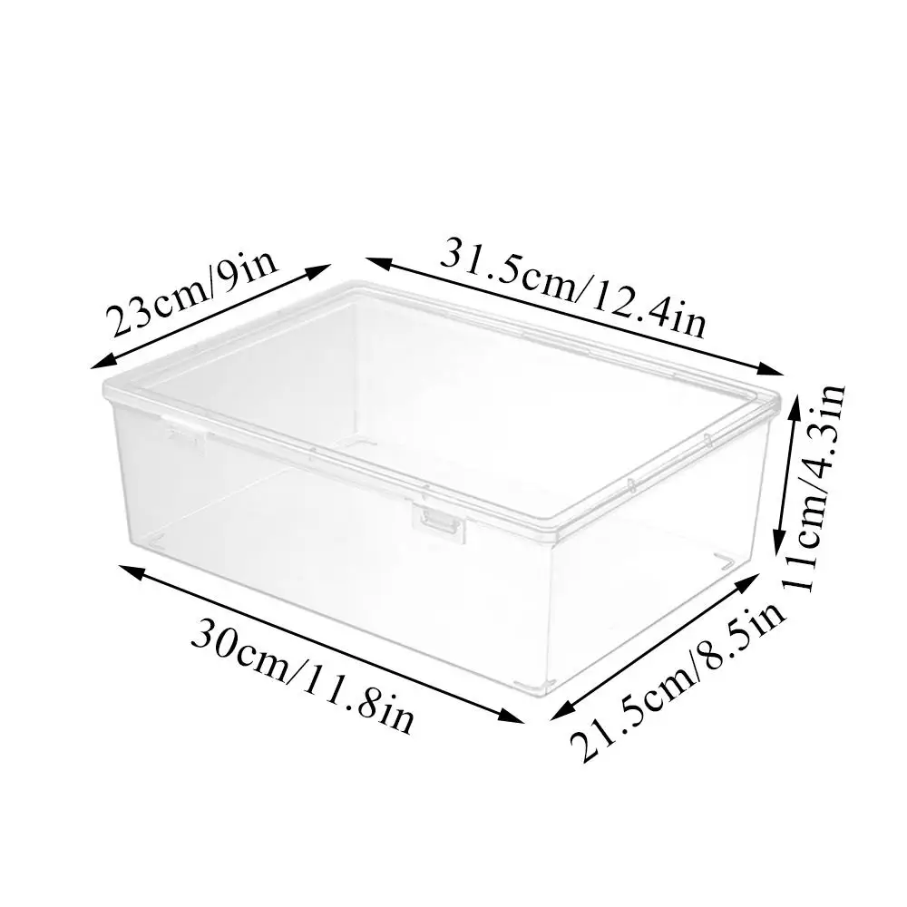Large Capacity Transparent Plastic Office Storage Box for Documents and Paper Organization