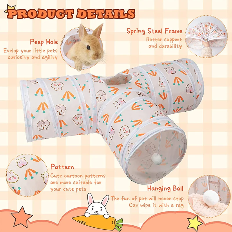 Small Pet Tunnel Cats Tunnel Foldable Pet Cat Toys Training Interactive Fun Tube For Puppy Kitten Rabbit Bunny