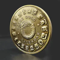 Aztec Gold Dragon Calendar Mysterious Collectibles Crafts Gifts Mexico Mayan Commemorative Coin Purses Holder Metal 1