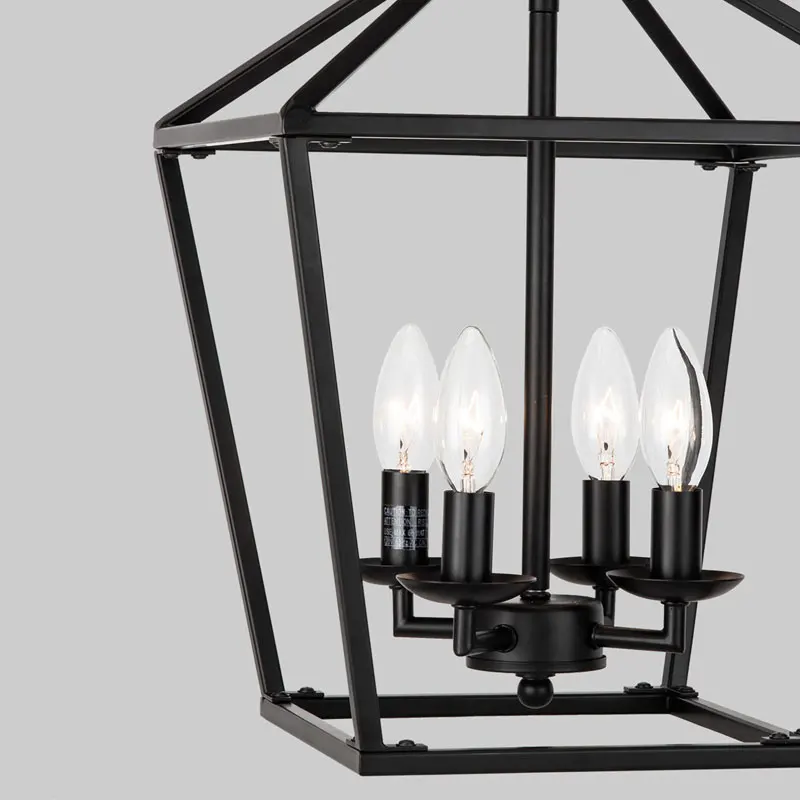 American Farmhouse Restaurant Chandelier Minimalist Retro Creative Kitchen Hallway Corridor Bedroom Light Black Droplight