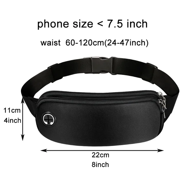 Sports Fanny Pack Women Belt Bag Men Running Waist Bag Phone Black Gym Bags Running Accessories 2