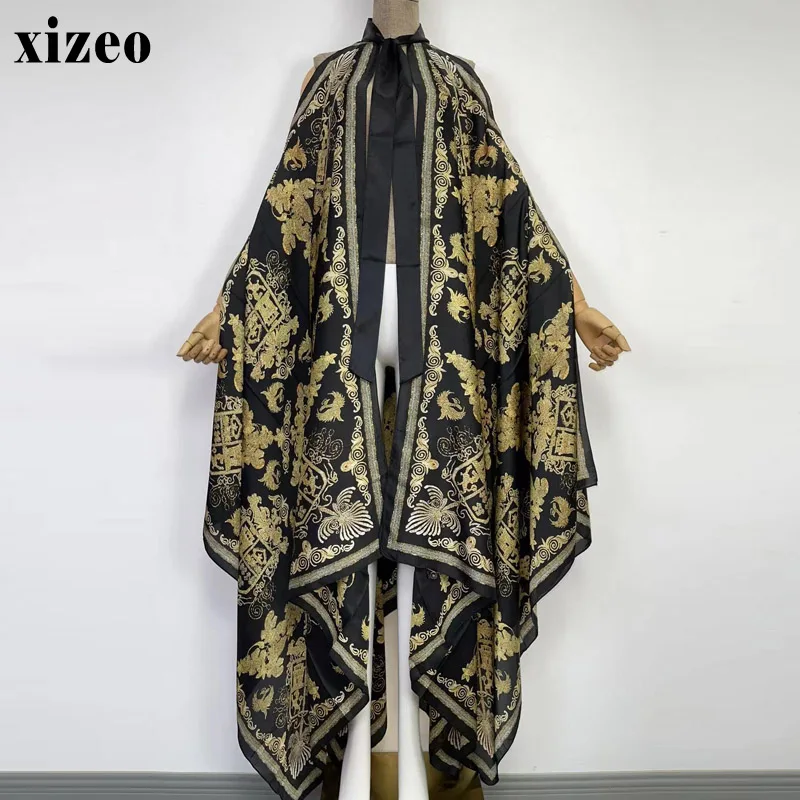 

XIZEO Summer Women Cardigan stitch Cocktail sexcy Boho Maxi African Holiday Batwing Sleeve cottonfeeling Robe kaftan long dress