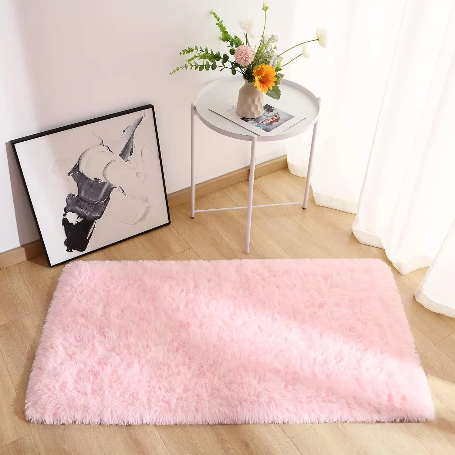 VIKAMA Hygge Haven Carpet High Pile Shag Carpet Non-Slip Cloud Flooring Scandinavian Bedrooms Gallery-Level Art Spaces shaggy rugs floor mat