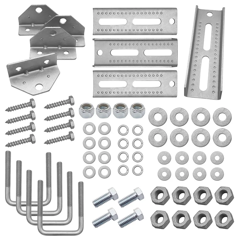 4PCS 8" Boat Trailer Bunk Bracket Galvanized Swivel Top Bunk Bracket Kit For 1.5"x3", 2"x3", 3"x3" Boat Trailer Crossmember