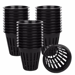 Pack of 50/100 Slotted Mesh Net Cups for Hydroponic Gardening - 2 Inch Round Pots for Efficient Plant Growth (50Pcs)