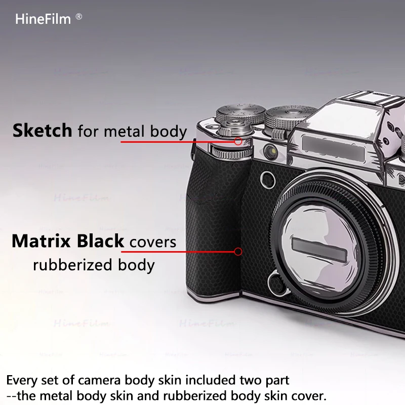 Fujifilm X-T5 카메라 데칼 스킨 스케치 패턴 커버, Fujifilm XT5 스티커 랩 보호 필름, 맞춤형 스킨