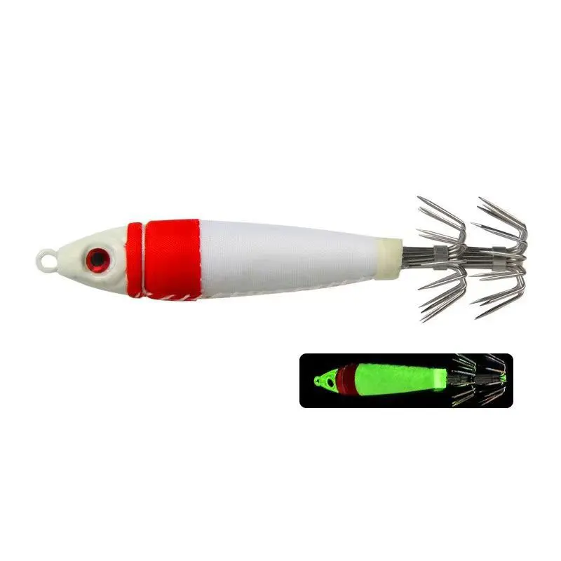 Lot De 2 Leurres Calamar LED Pour Pêche De Nuit - Lumineux Au Contact De L'Eau - Tailles 7,5 Cm Et 9,5 Cm - 7