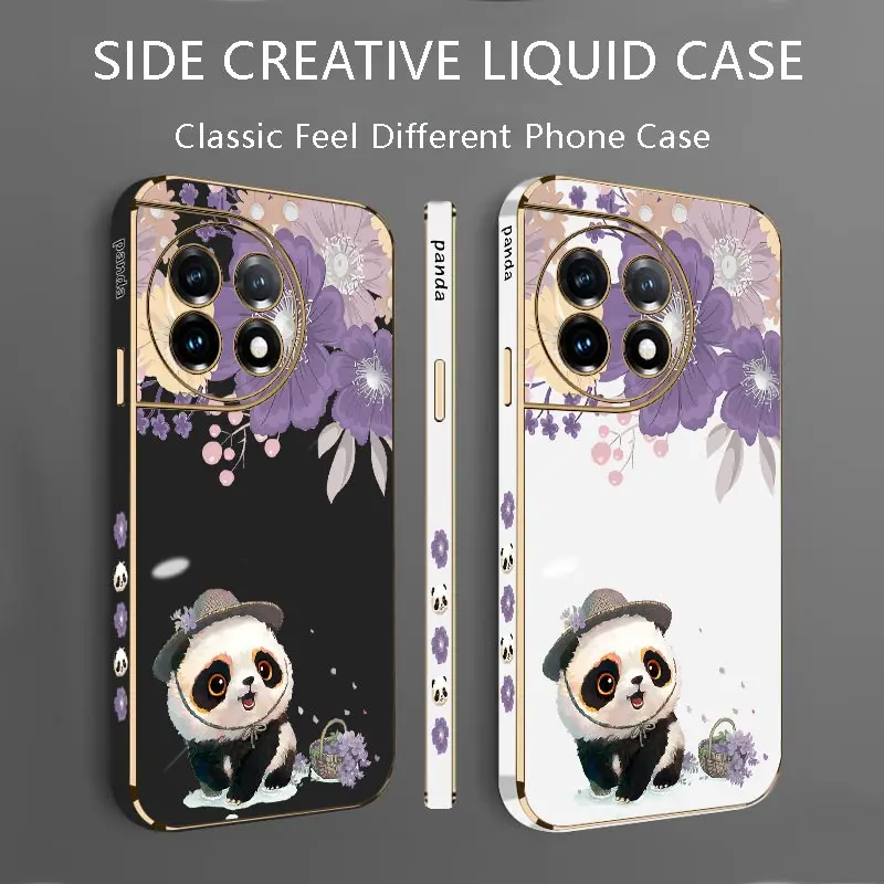 Flower Panda Luxury Plating Phone Case Cover