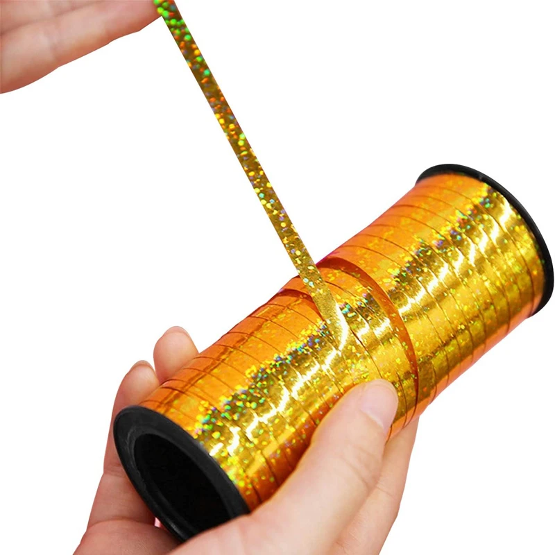 Ribbon Decoration Ribbon Supplies Christmas Ribbon Wrapping Ribbon 100yards 4mm Metallic Ribbon DIY Gift Packing Balloon Accessories Wedding Christmas Decoration Birthday Party Wrapping Crafts