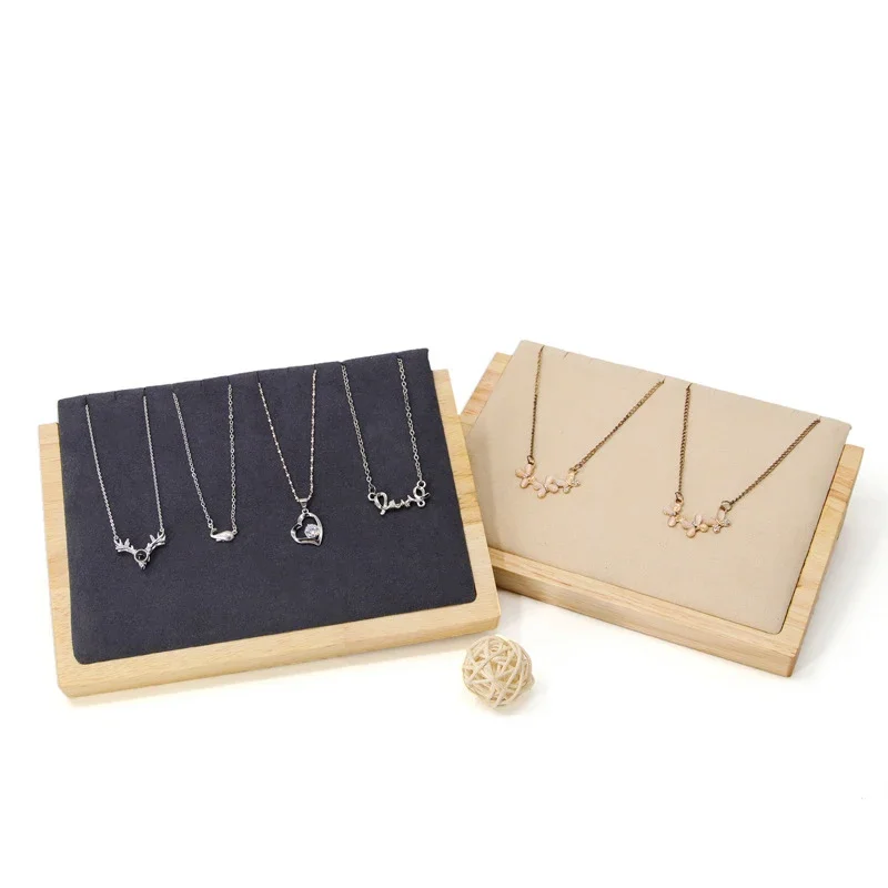 Newest Wooden Bust Pendant Necklace Jewelry Display Holder Ramp Shelf Bracelet Chain Storage Showcase Organizer Stand Tray Case