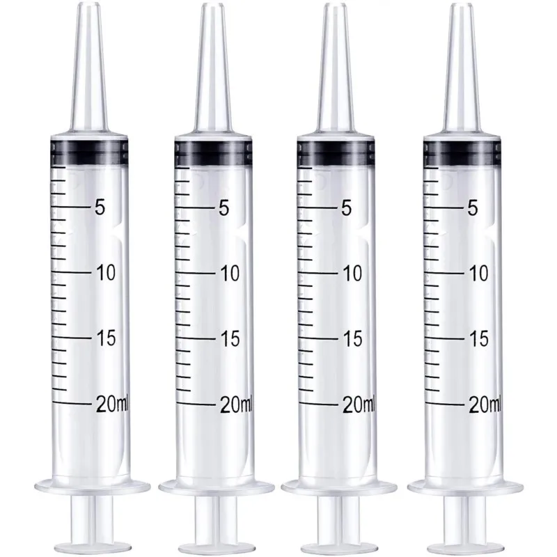 Without Needle 20ml Plastic Reusable Syringe Measuring Hydroponics Nutrient Syringe Oil Pump Pet Medicine Feeder 5 10 20 30
