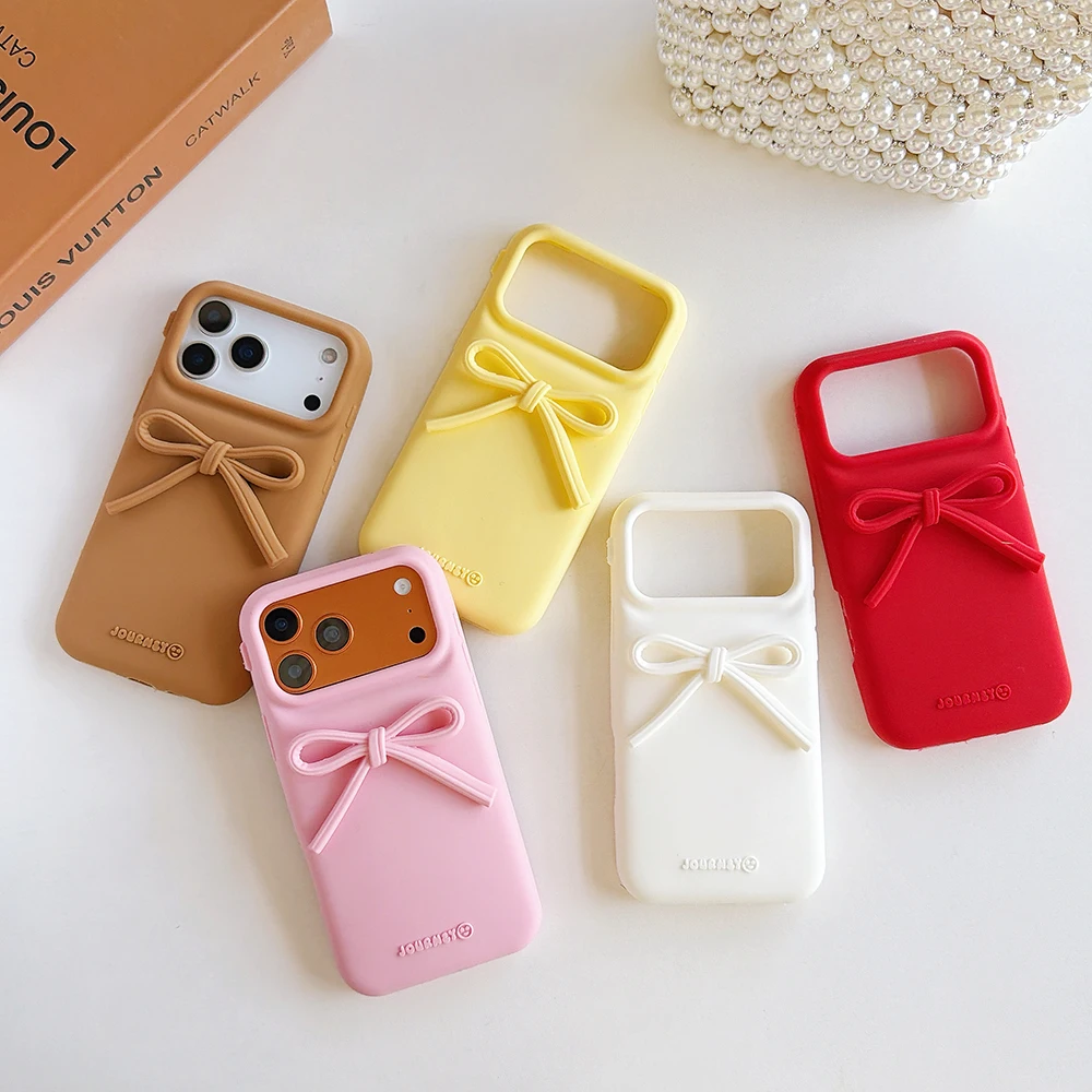 Cute 3D Bowknot Soft Silicone Phone Case - Lovely Shockproof Back Cover