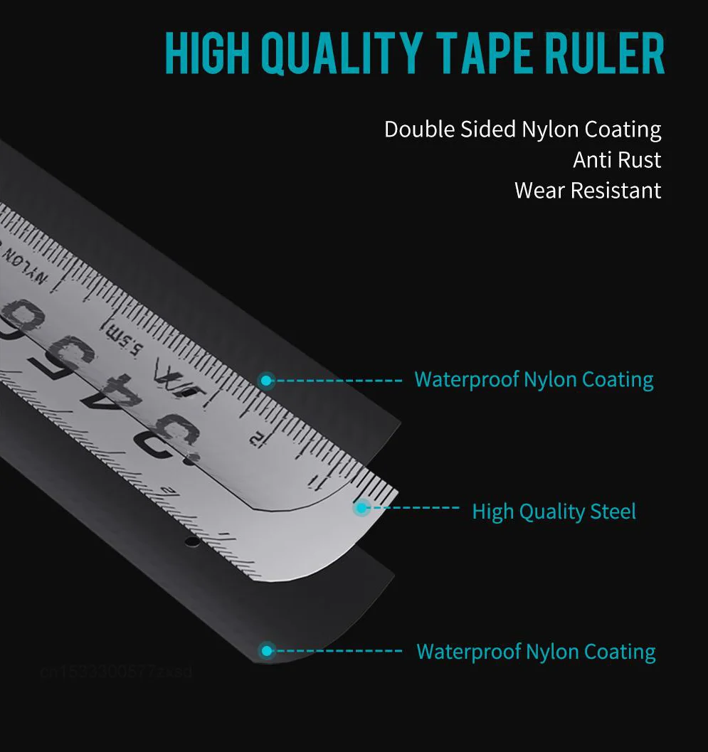Jimihome Portable Tape Measure Auto Locking Coated Tape Ruler 5.5M 3.5M Steel Ruler Retractable Woodworking Measuring Tools