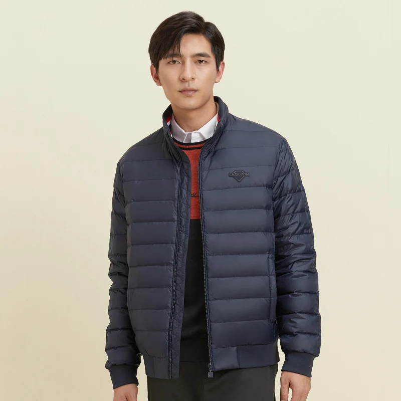 Chericom Men's Down Coats Thickened Warm Down Jacket Overcoat Duck Fashion Stand Collar Printing Waterproof Jackets 279506
