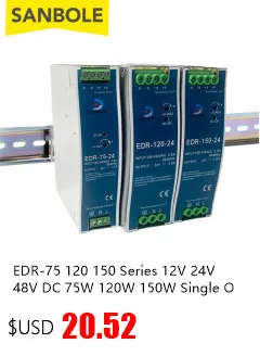 Description Picture 4 of itemEDR-75-24 Switch Power Supply 75W 12V 24V 48V Guide DIN Rail Mounting Type Source Transformer AC DC Metal Shell LED Strip