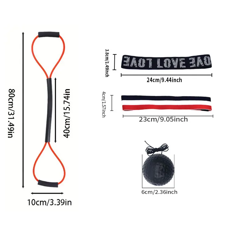 5pc Boxing Speed Ball Sanda Muay Thai Boxing Training Rope Elastic Band Resistance Rope Training Kick Combination
