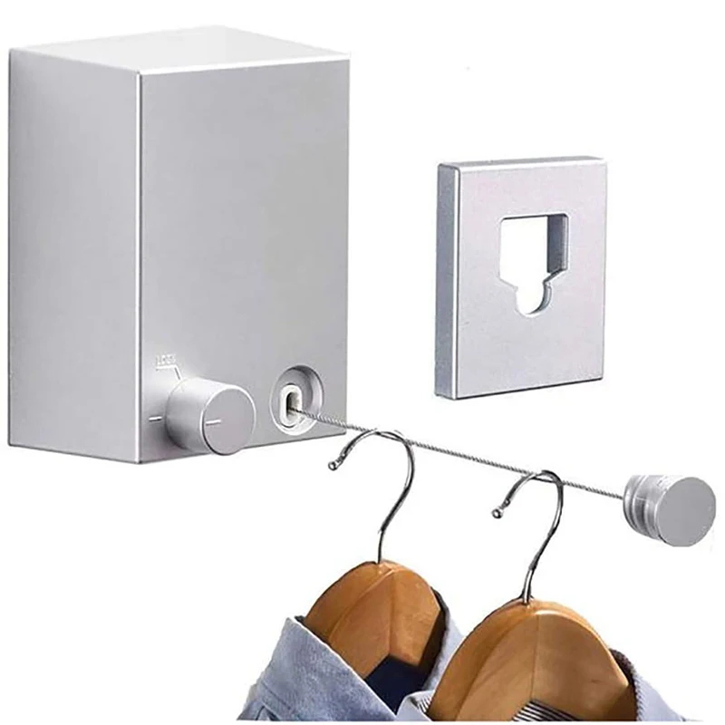 Outdoor Retractable Clothesline Indoor Clothes Drying Rack Wall