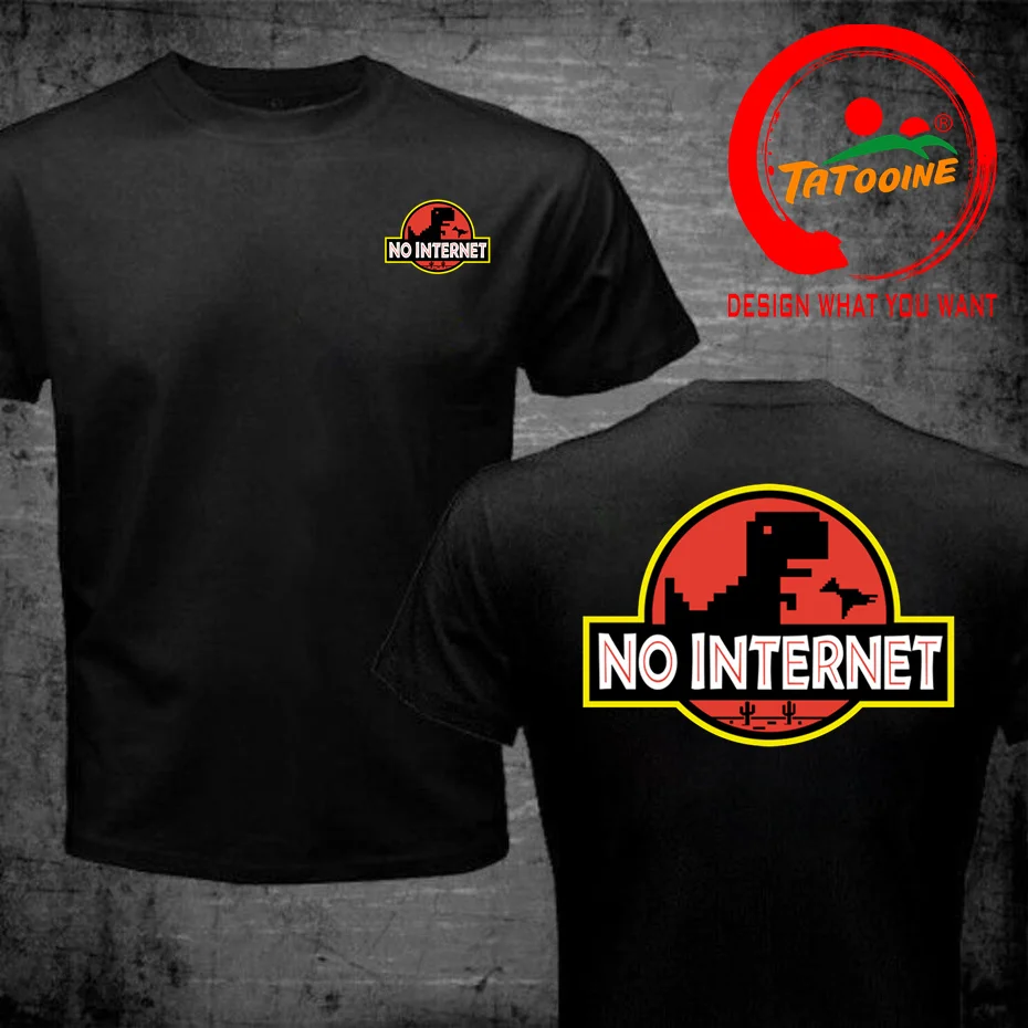 

Футболка с мультипликационным динозавром, Мужская футболка с принтом «нет интернета», футболка с динозавром, Забавные топы в стиле Харадзюку, футболка для автономного парка Юрского периода
