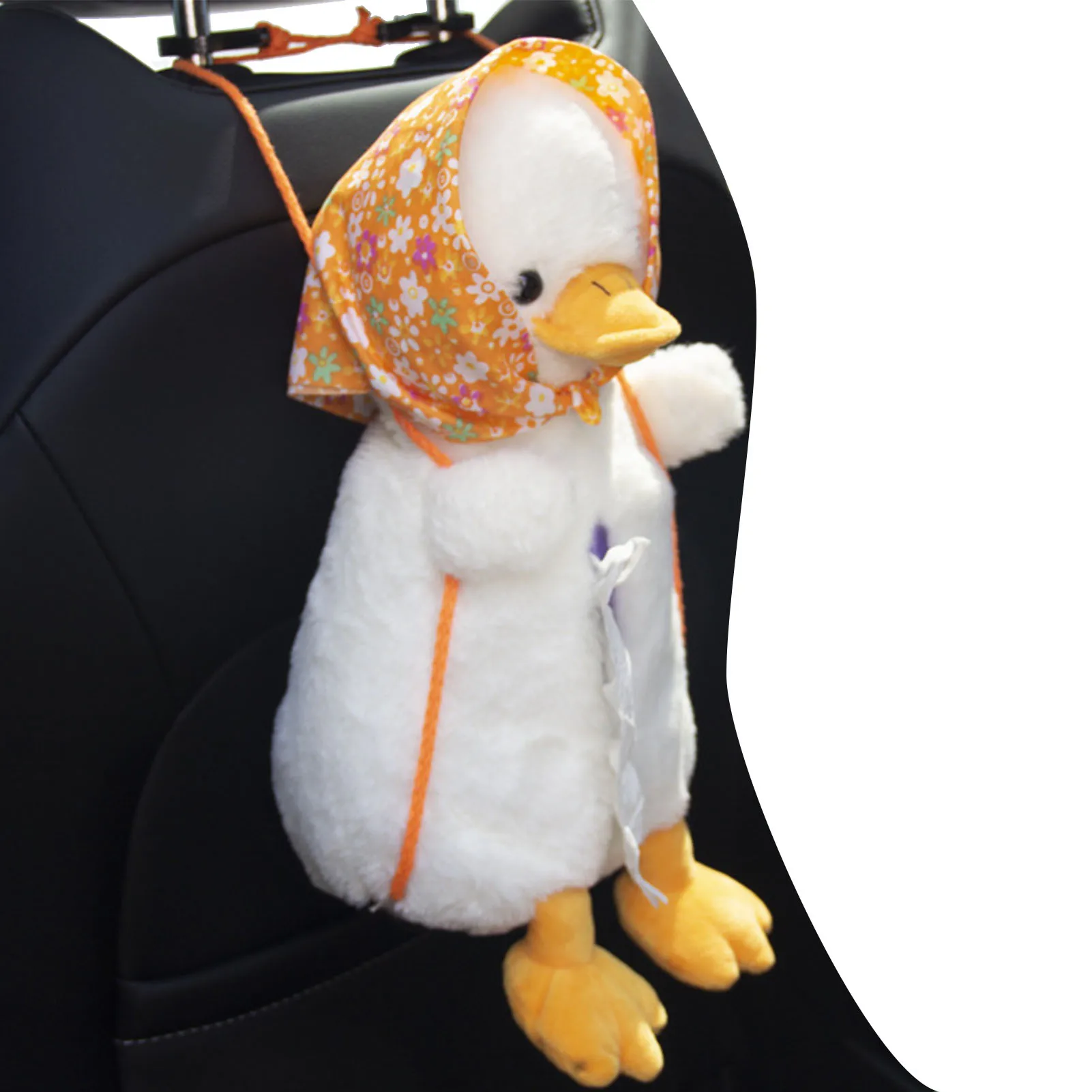 Cartoon Cute Duck Tissue Box for Car Napkin Package Hanging Armrest Box  8U2D
