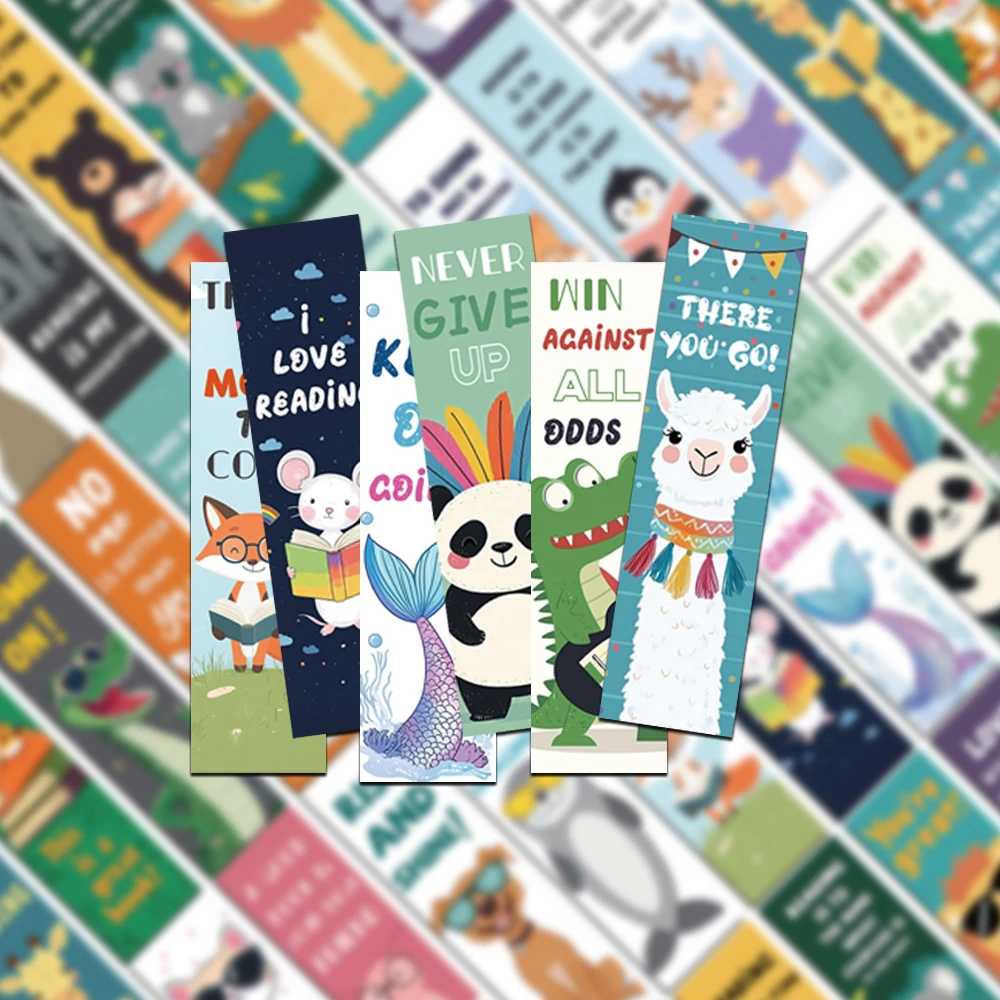 Creative Animal Reading Cute Cartoon Bookmark 30PCS Interior Wall Decoration DIY Background Cardboard Message animal bookmark bookmarks stationery supplies
