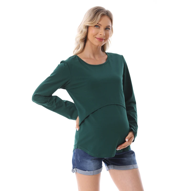 2025 NEW Long Sleeve Pregnancy Maternity Clothes Breast Feeding