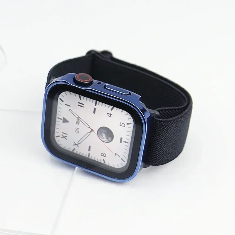 Displayschutzfolie für Apple Watch 10 Gehäuse 46 mm 42 mm 45 mm 44 mm 41 mm 40 mm 44 PC-Stoßstangenabdeckung aus gehärtetem Glas Serie 7 8 9 SE 6 5 4 – Detail 18