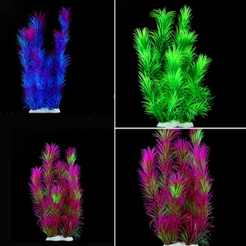 Large Fake Aquarium Plants Plastic Grass Fish Tank Decor Artificial Water Plant Ornaments Aquarium Accessories