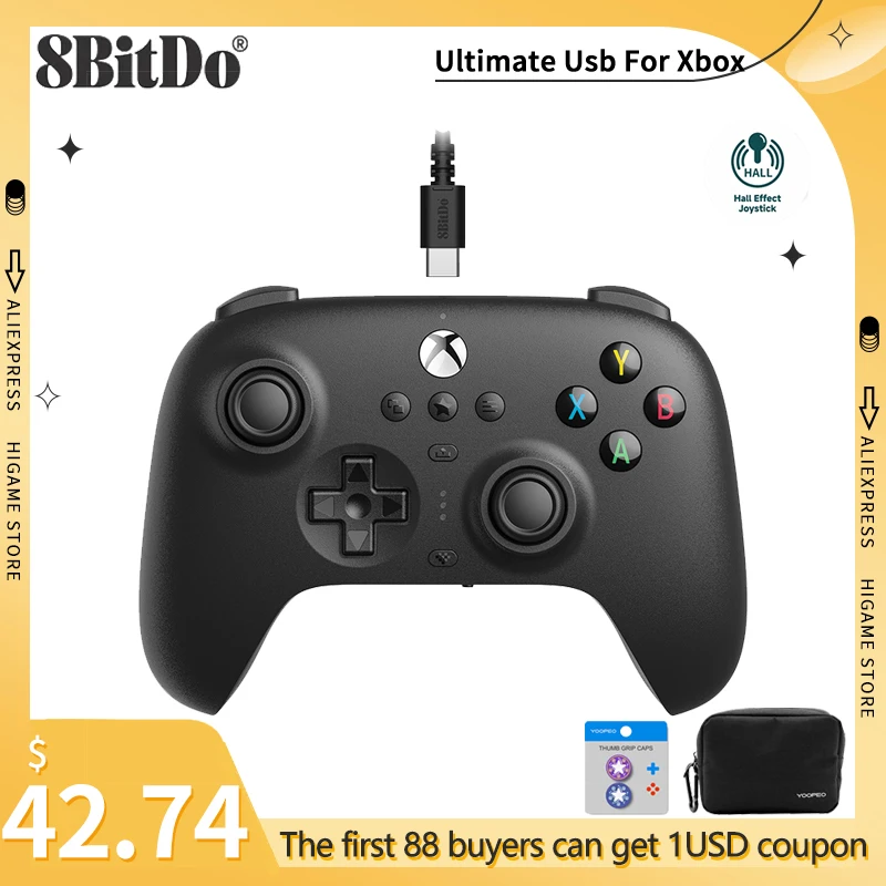 

8BitDo Ultimate Wired Hall Joystick For Xbox Controller Support For Xbox Series S/X Xbox One And Windows 10/11 Gamepad