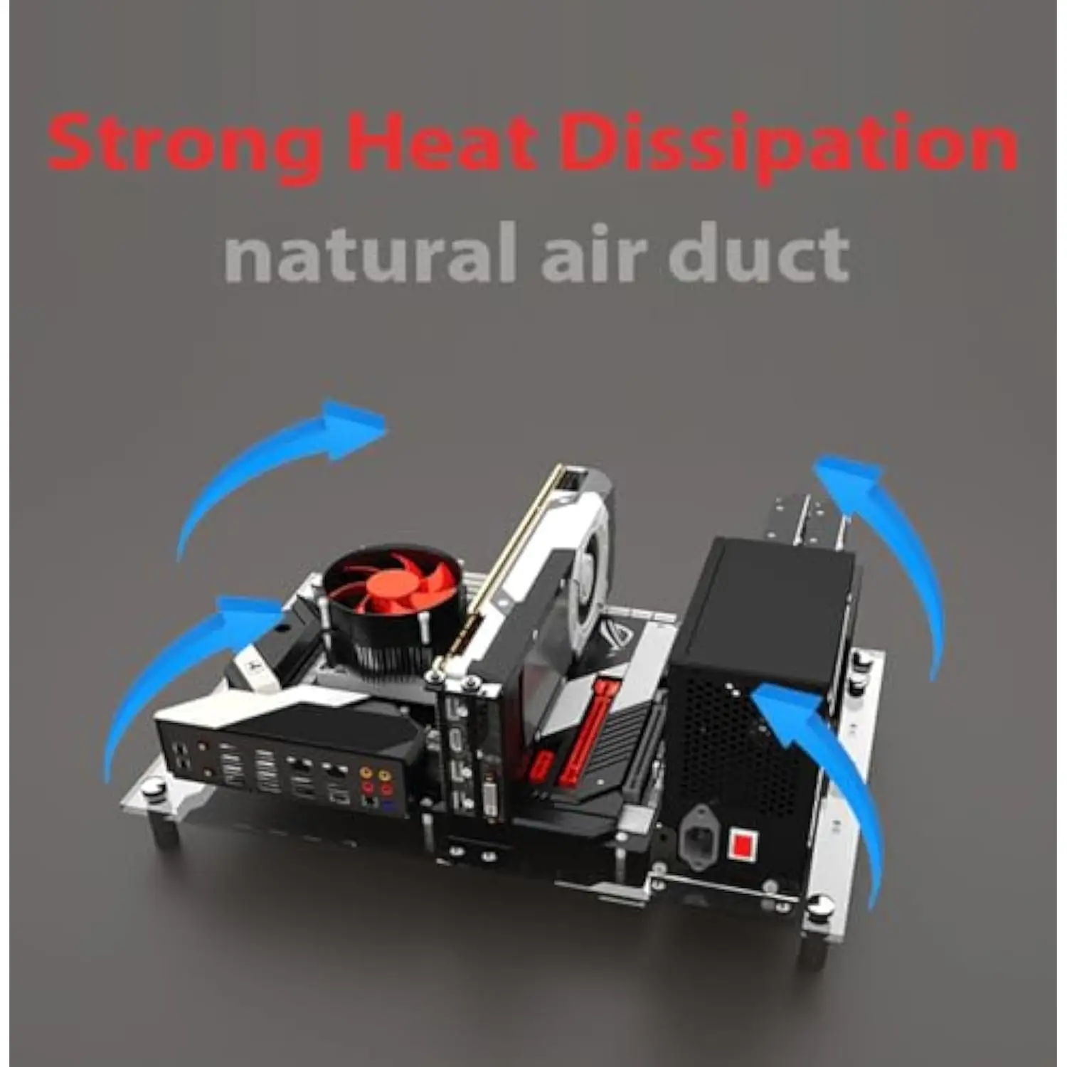 Open PC Case Test Bench DIY Acrylic Computer Chassis Rack Gaming Support Motherboards ATX MATX ITX Heat Dissipation(ATX)