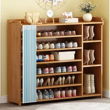 

Shoe Rack Dormitory Household Economical Indoor Door Storage Solid Wood Dustproof Bedroom Bamboo Shoe Cabinet Entrance