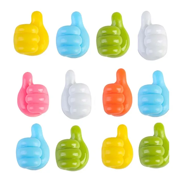 10/20Pcs Silicone Thumb Wall Hook Cable Management Wire Organizer Wall  Hooks Hanger Storage Holder For Kitchen Bathroom