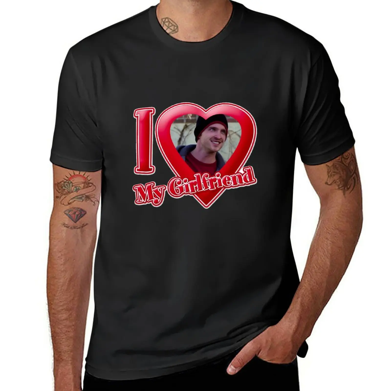 

New I love my girlfriend Jesse Pinkman T-Shirt Blouse tops men workout shirt