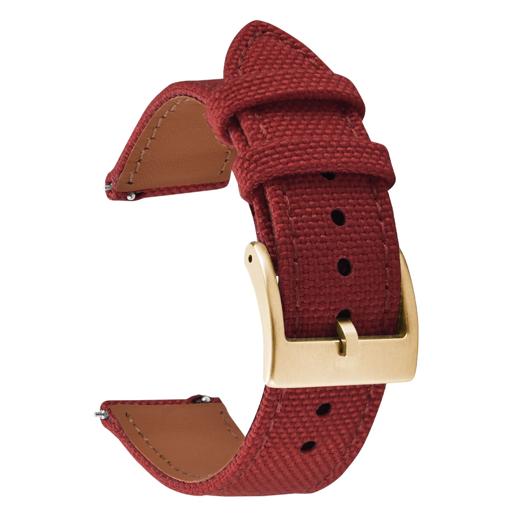 Hybrid Leather Nylon Quick Release Waterproof Sport Watch Band - Durable High-Quality Strap
