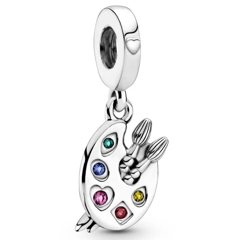 

Original Passions Artists Palette Dangle Beads Charm Fit Pan Women 925 Sterling Silver Bracelet Bangle Jewelry