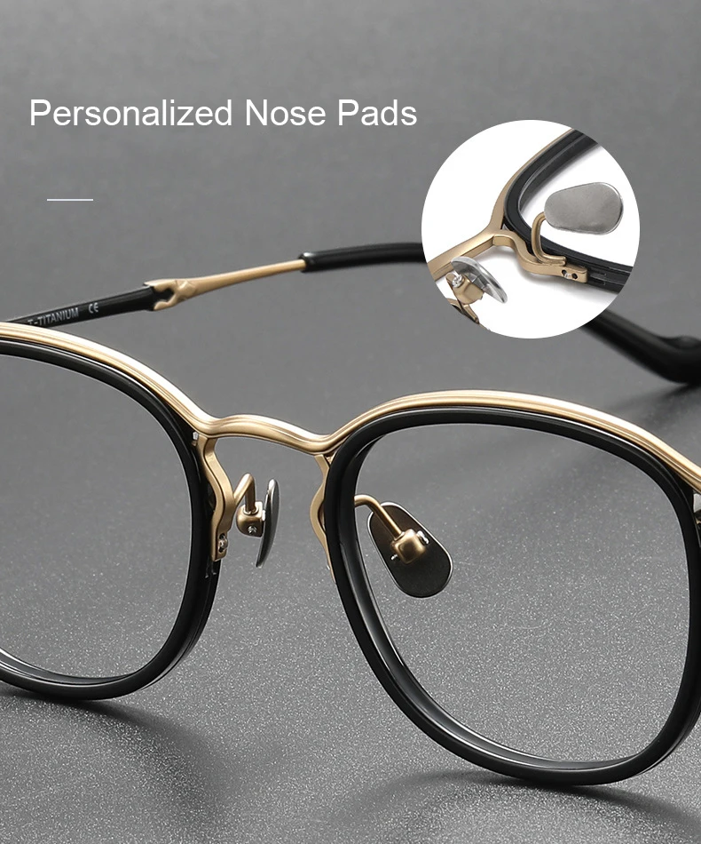 Japanische Handmade Gläser Rahmen Retro Oval Titan Acetat Brillen Dünne Männer Frauen Brillen Lesen Myopie Rezept Objektiv – Detail 5