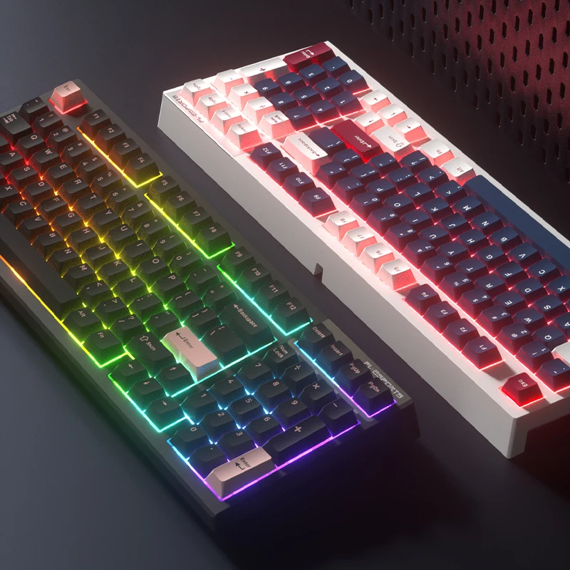 Fl・esports-ワイヤレスメカニカルキーボード,97キー,2.4g,Bluetooth,3