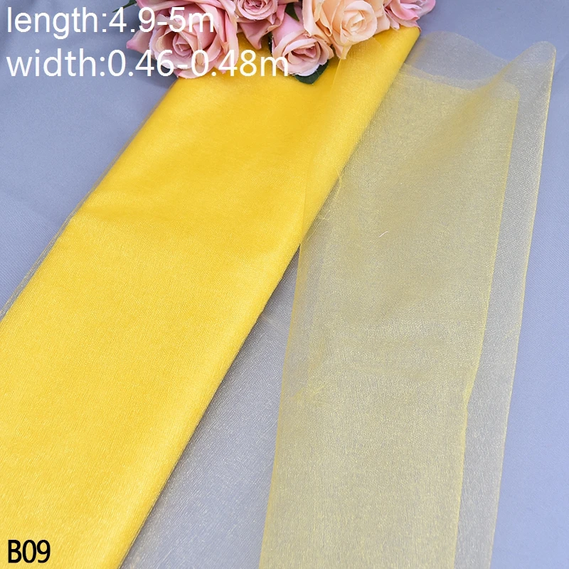 5/10m Tulle Wedding Organza Roll Sheer Crystal Organza Fabric for Wedding Decoration Mariage Yarn Birthday Event Party Supplies 