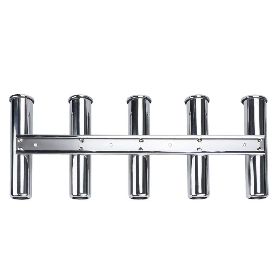 Supporto per Canna da Pesca Qiilu Supporto per Canna da Pesca 5 Tubi Supporto per Canna da Pesca per Barca Supporto per Canne da Pesca 304 Hardware in Acciaio Inossidabile per Barche