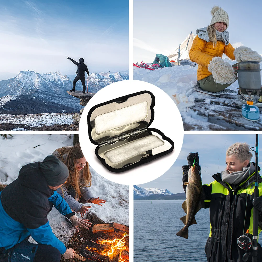Zinc Alloy Portable Hand Warmer Reusable Outdoor Hand Warmer Small Handy Heater for Outdoor Camping Hiking Fishing
