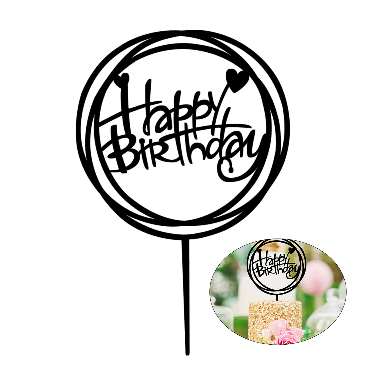 

Cake Topper, Birthday Party Ideas, Cake Decoration, Birthday Party Decoration Supplies ( Black )