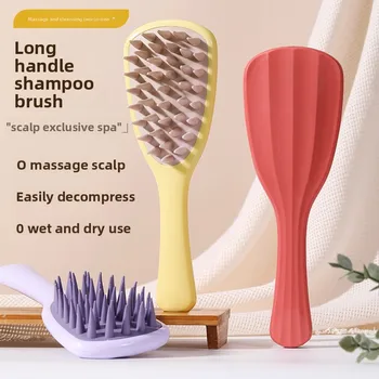 Nuovo Arrivo: Spazzola per Shampoo in Silicone a Forma di Foglia di Ginkgo con Manico Lungo e Setole Spesse, Strumento per il Lavaggio dei Capelli per il Commercio Transfrontaliero